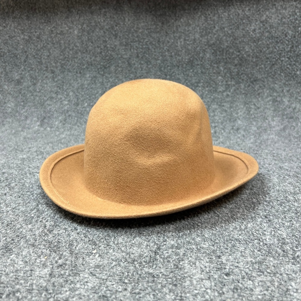 Geo W Bollman Peachfelt Wool Hat Camel Tan Vintage Made in USA Rounded Crown
